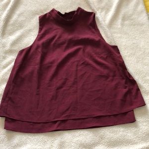BR like new mock neck layered XS burgundy top